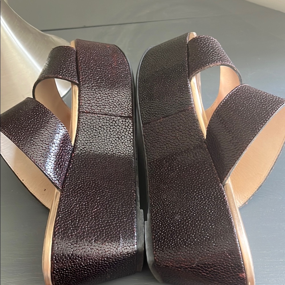 Robert Clergerie brown wedge sandal size 8 - Picture 8 of 10